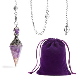 TVSVKWE 1 Piece Amethyst Pendant and 1 Piece Storage Bag, Resin Crystal Pendant, Vintage Decorative Pendant, Gift Pendant.