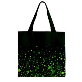 CowCow Shamrock Leaves Fall Dark Green Zipper Grocery Tote Bag