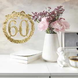 Walter Kunze Jubiläumszahl 60, Ø 13 cm, Gold, Jubiläumskranz