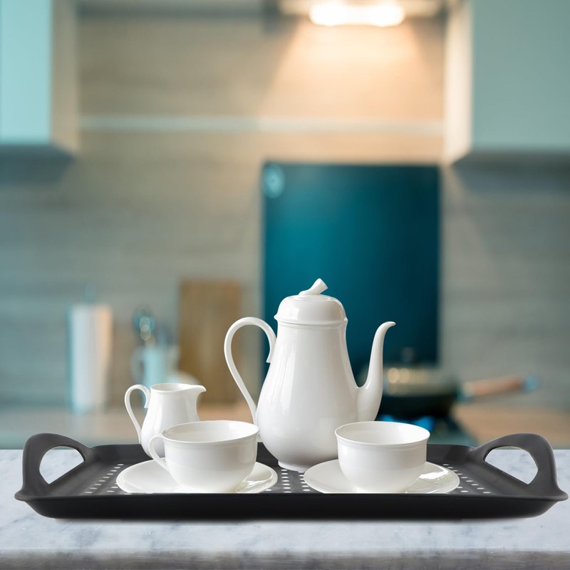 MDLUU Non-Slip Serving Tray with Handles, Food Serving Platter, Set
