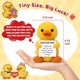 Good Luck Card Gifts for Women Men Him Her,Funny Crochet Duck Gifts