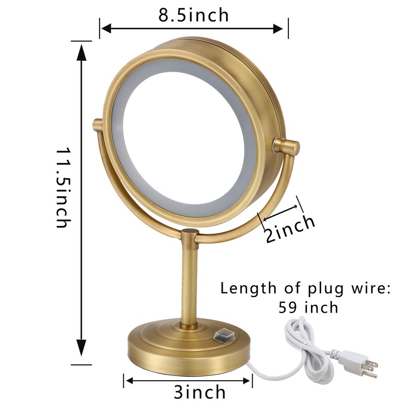 Cavoli 8.5 inch LED Makeup Mirror with 10X Magnification, Three