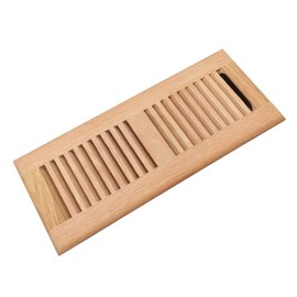 Razo Red Oak Wood Floor Register, Drop in Vent Cover with Damper, 6 x 14 Inch (Duct Opening), 3/4 Inch Thickness, Unfinished