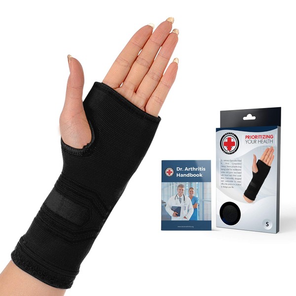 Wrist and Hand Compression Cuff / Bandage / Brace with Instruction Manual, Hand Protection with Gel Pad, Optimal Comfort & Support for Joint Pain, Carpal Tunnel, RSI and More large