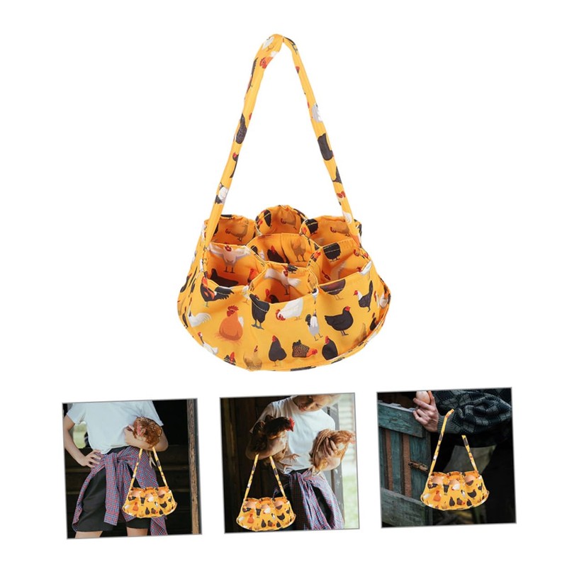 CIYODO Fresh Egg Collecting Basket with Pockets for Chicken Duck
