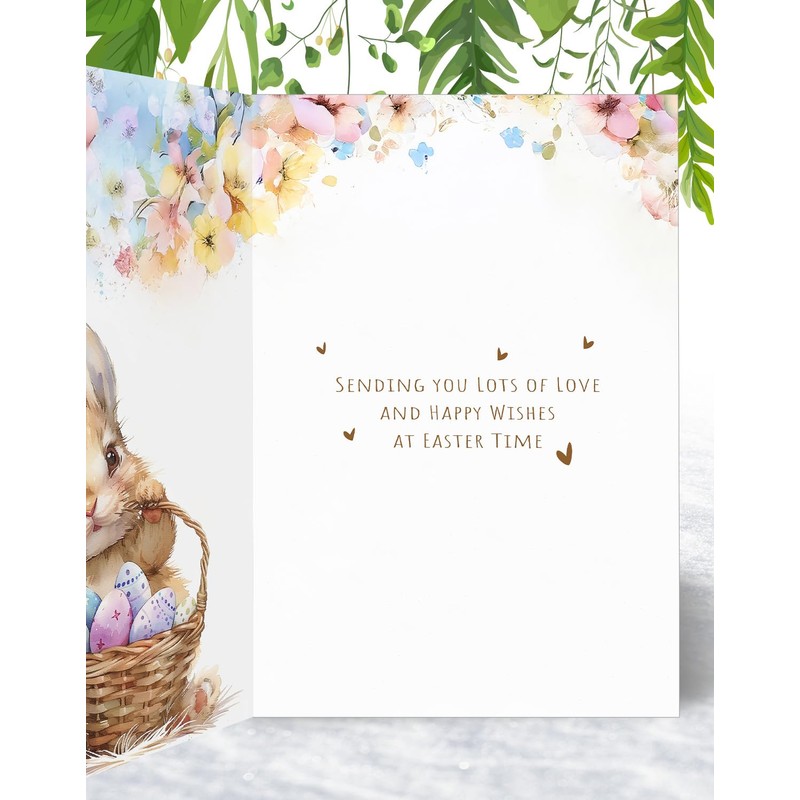 Dad Easter Card - Bunny with Easter Eggs Design -