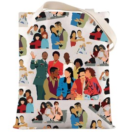 LEVLO ‌Khadijah James Tote Bag ‌Regine Hunter Fans Gift ‌Synclaire James Jones Shoulder Bag ‌Single Woman TV Show Merchandise, Black Man Tote, M