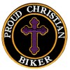 Proud Christian Biker Embroidered Patch Jesus Chris Iron-On Religious Cross