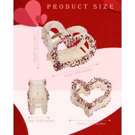 HAIMEIKANG 6 Pcs Heart-Shaped Hair Claw Clips for Women & Girls - Non-Slip Hair Clips for Thick Hair - Stylish & Comfortable for Daily Use & Special Occasions