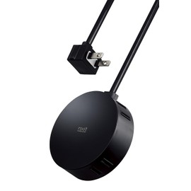 Elecom AVT-D4-2415BK Power Strip Showing Interior Roo't Round 4 Outlet 4.9 ft (1.5 m) Black