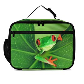 Muishi Cute Frog Reusable Lunch Box Insulated Lunch Bag Cooler Bag Lunchbox Meal Food Container Tote Bag for Women Kids Girls Boy School Camping Hiking Picnic Beach Travel