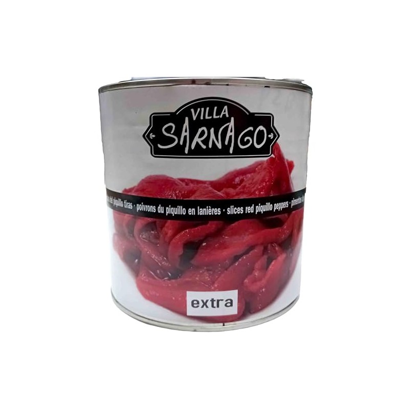 Sliced Roasted Piquillo Spanish Red Peppers strips 2.5kg tin