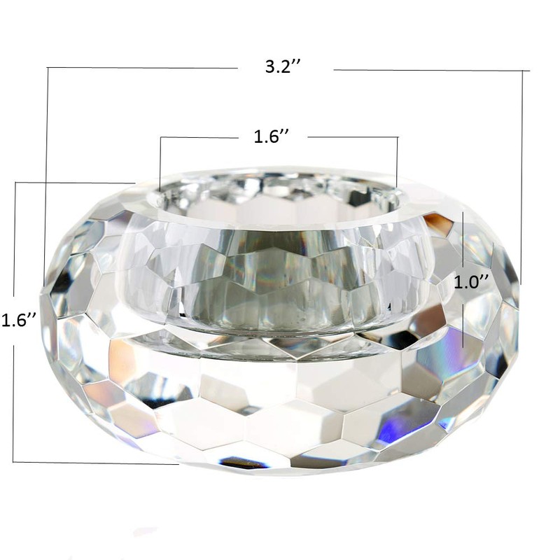 Donoucls Crystal Tealight Holder Candlestick Home Decorations for Dinner Table