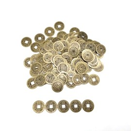 LilaLemon 100 Pcs Feng Shui Chinese Coins, I-ching Good Luck Fortune Coins for Health Success and Wealth 2cm