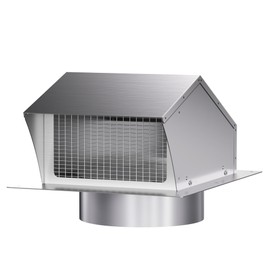 Roof Vent Cap 12 Inch Removable Roof Vent Dryer Vent Cap Stainless Steel Attic Vent Cap with Damper