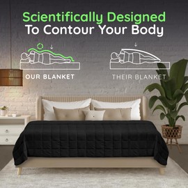 HomeSmart King Size Weighted Blanket, Adult Weighted Blanket 20 lbs, Oversized Weighted Blanket, 104x94 Black