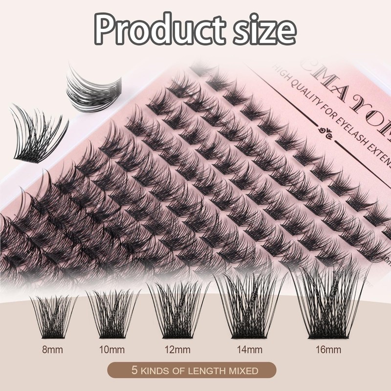 AYNKH Wimpern Extensions 144 Pcs C Curl Cluster Lashes DIY