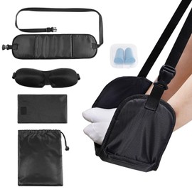 Aeroplane Footrest Foot Hammock Foot Rest Aeroplane Portable Adjustable Aircraft Leg Rest with Premium Memory Foam, Non-Colliding Footrest Provides Relaxation and Comfort