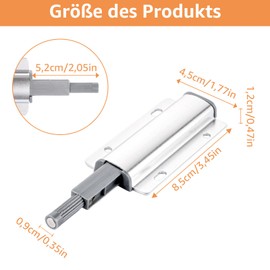 YAYODS Pack of 12 Push to Open Pressure Door Openers - Cabinet Door Damper with Magnetic Handle - Aluminium Backpack Door Opener with Screws for Cabinet Doors, Furniture Drawers