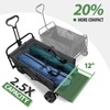 TAIFA Foldable Collapsible Wagons Cart with Extra Long Tailgate, Heavy