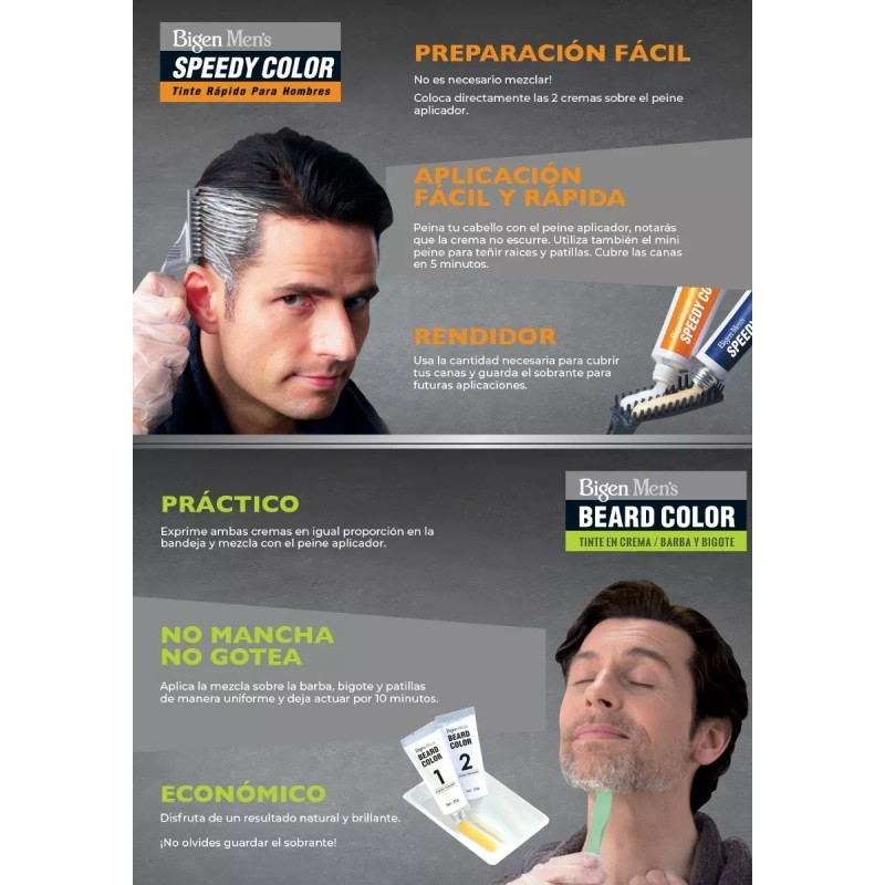 Bigen Mayoreo 3piezas Tinte Bigen Men's Barba ·castaño Oscuro B103