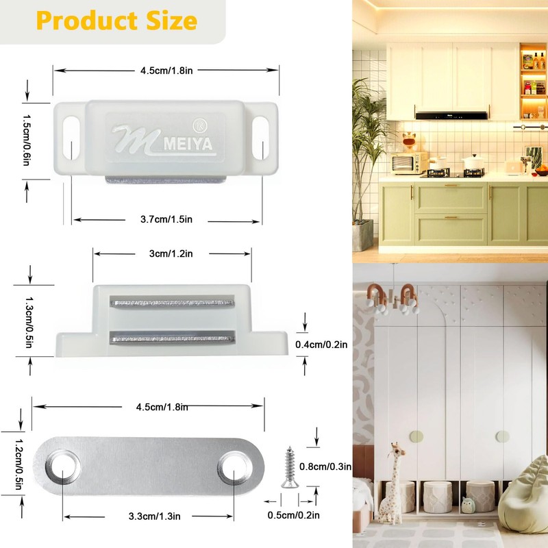 Cabinet Magnetic Catch - 4 Pack Cabinet Door Magnetic Latch