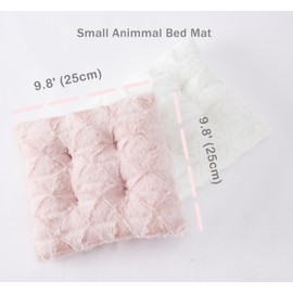 Meow&Woof 2 Pack Washable Guinea Pig Bedding Mats - Soft Fleece Pad for Bunny, Rat, Hedgehog, and Chinchilla - Reusable Hasmter Bed and Accessories for Small Animal， 9.8' x 9.8' Pink and White