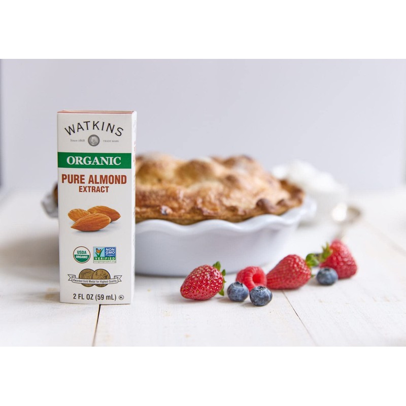 Watkins Organic Almond Extract, No Artificial Colors or Flavors, Kosher,