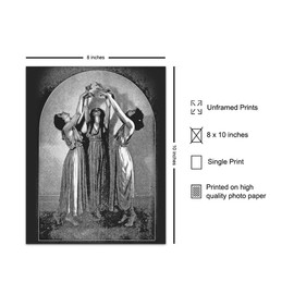 Witches Coven - Wiccan Decor - Wicca Decor - Witch Decor - Pagan Gifts - Gothic Decorations - Witchcraft, Paganism Supplies - Vintage Goth Wall Art - Black Magic Sign - Medieval Decor