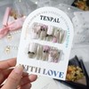 TENPAL Grey Pink Nails,Acrylic French Tip Press on Nails Medium,Soft