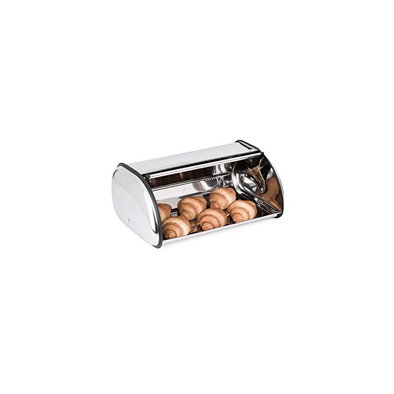Jiallo Large Countertop Stainless Steel Bread Box/Bin with Roll Up