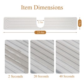 garvonti Stone Faucet Mat for Kitchen Sink, 23.6" Fast Water Absorbing Stone Tray for Sink, Super Absorbent Faucet Mats, Diatomite Stone Sink Tray for Kitchen Bathroom Counter White