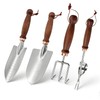 Zenrok Garden Tools, 4 Pack Garden Shovel with Wooden Handles