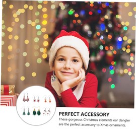 SHOWERORO 6pairs Christmas Earrings Random Styles Festive Ear Drops for Women Charming Xmas Jewelry for Parties Family Gatherings and Special Occasions