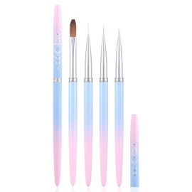 INENK for OPI Nail Polish Remover, 4PCS Nail Clean UP Brushes for Cleaning Polish Mistakes on the Cuticles, Acetone Resistant Nail Brush for Nail Art and Designs