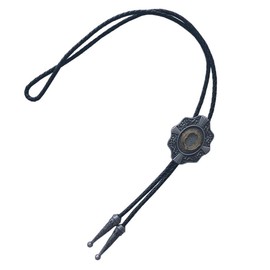 JEAN'S FRIEND Initial Letter Western Wedding Bolo Tie Leather Necklace (Letter O)