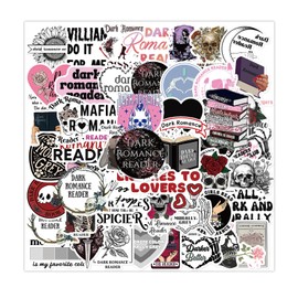 GlamRays Pack of 150 Dark Romance Book Glue for Adults, Reading Book Pieces for Case, Water Bottles, Laptop, Book Accessories, Gifts for Book Lovers