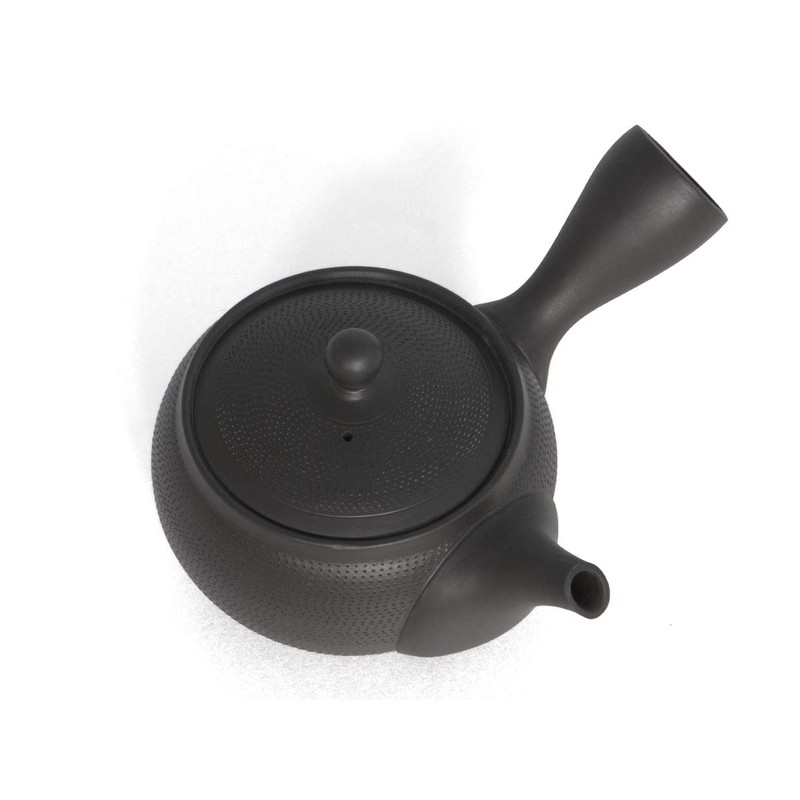 NAOKI TAKEMOTO - Japanese Tea Pot Tsuba Maruba. Black, Tokoname
