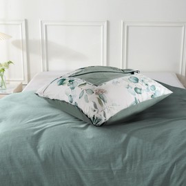 SOULFUL Cushion Cover 40 x 80 cm Cotton Plant Pattern, 2-Piece Cushion Covers with Zip, Similar Texture to Stone Washed Linen, Oeko-Tex Certified, Soft and Comfortable