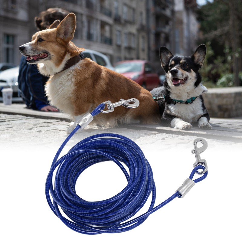 Dog Tie Out Cable Steel Wire Double Head Bite Resistant