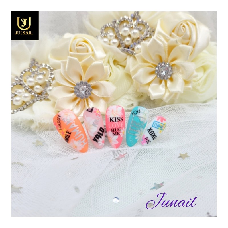 ✏Lettering art handmade nail tips - Long ballerina / ✏래터링아트
