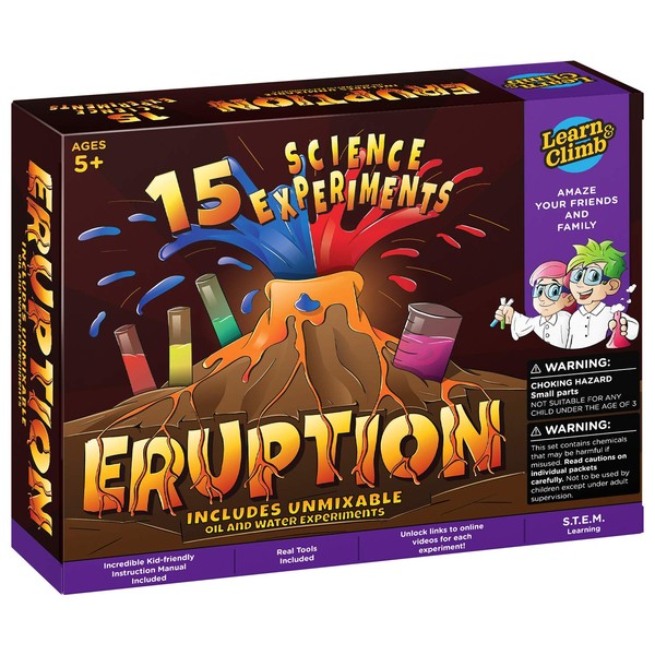 Learn & Climb Erupting Volcano Science Kit for Kids -15 Experiments!