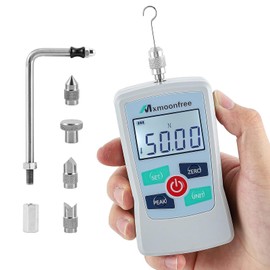 Mxmoonfree 50N Digital Force Gauge Push Pull Gauge Portable Force Meter with Units N/LB/Kg/Oz, Storage Case, Auto Backlit LCD, Auto Power-Off for Teaching School Lab Mechanical Physics (ZMF-50N)