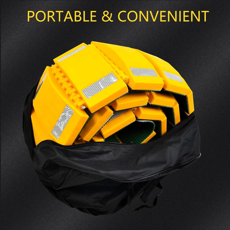 ZUVELLO 10ft Portable Speed Bump Plastic Humps with Slow Down