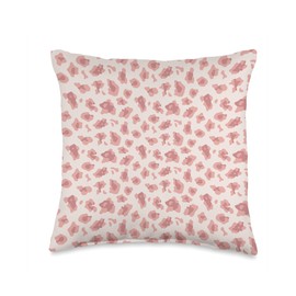 Peach Blush Pink Cheetah Leopard Animal Print Throw Pillow