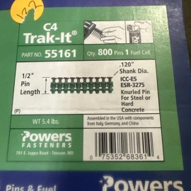 POWERS 55161 1/2 Inch TRAK-IT PIN 800 PINS .120 DIA. 55161