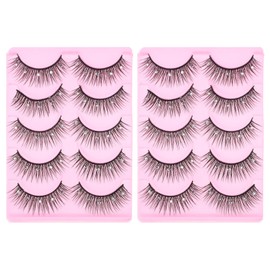 Beavorty 10pairs Reusable Makeup Eyelashes with Diamonds Dense Fluttering Lashes for Dramatic Eye Looks for Parties and Special Events Your Natural Beauty