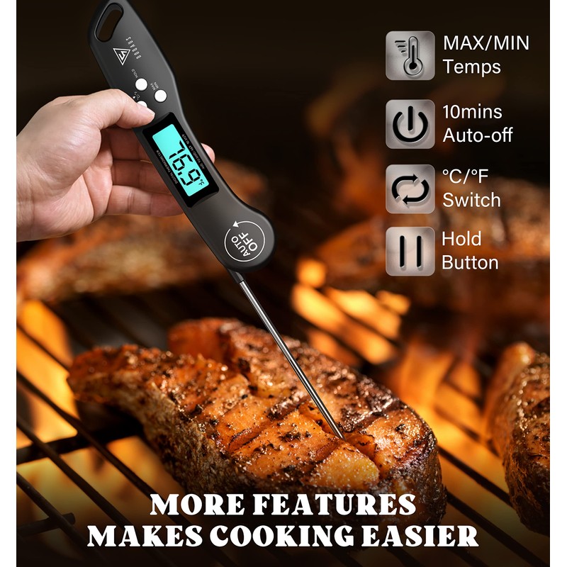 Meat Thermometers, DOQAUS Instant Read Food Thermometers for Cooking, Digital