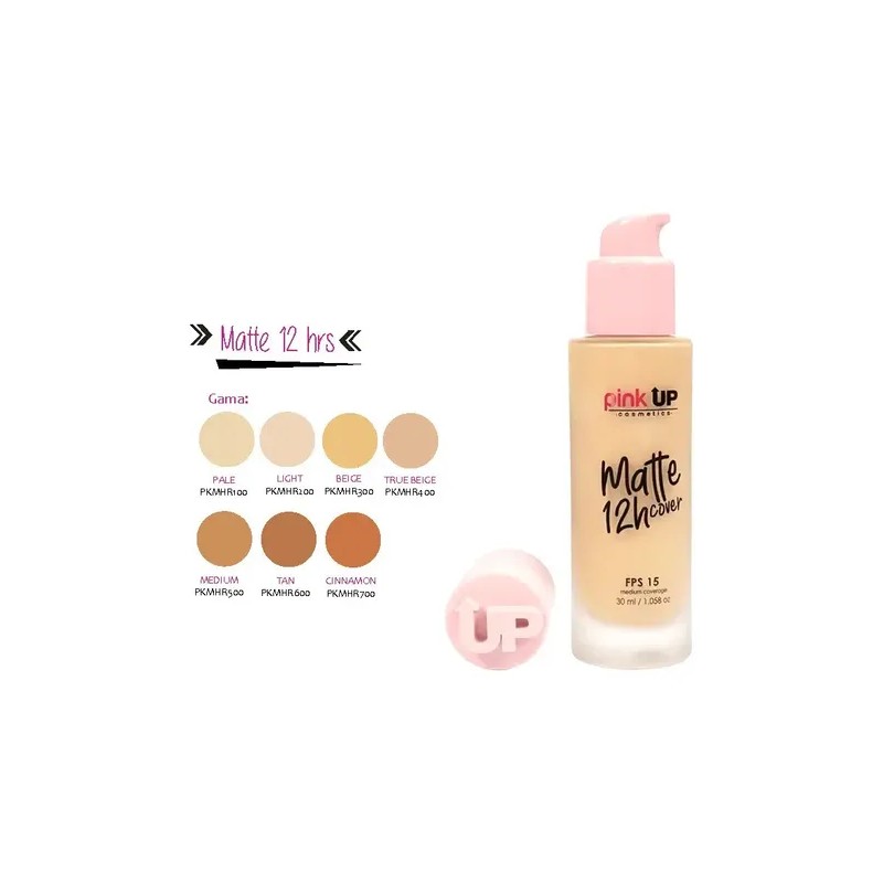 Base De Maquillaje Matte Cover 12 Horas Pink Up