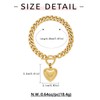 WOWORAMA Matte Gold Heart Bracelet for Women Chunky Cuban Link
